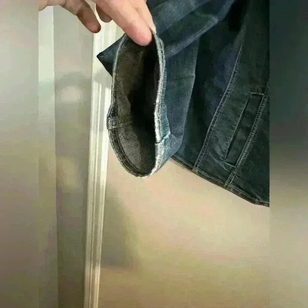 VTG Gitano Women’s 90’s Jean Jacket Blazer. Size: XL. Double pockets Blue - Image 13