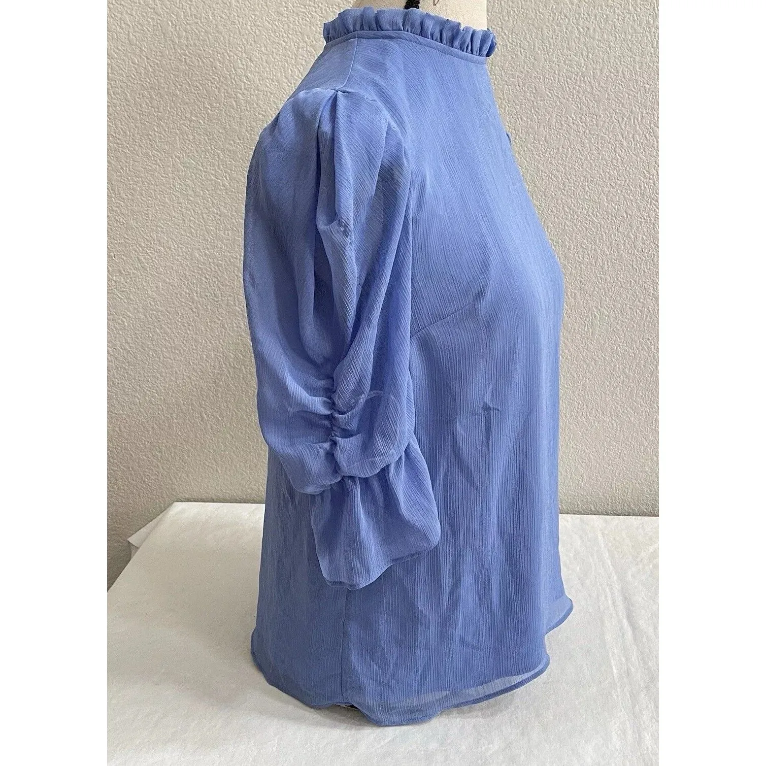 Express Womens Blouse Small Ruffle Puff Sleeve Preppy Boho Cottagecore Cottage - Image 12