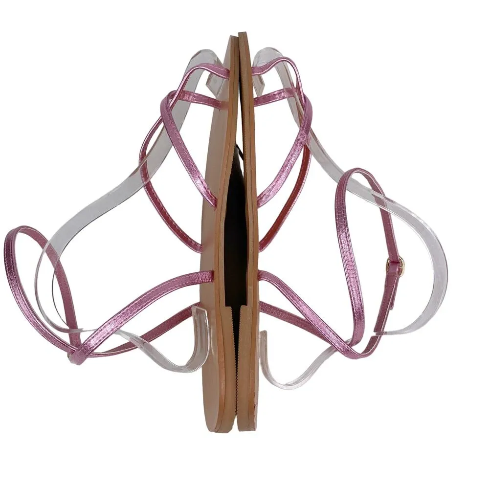 ASOS Sandals 8 Pink Metallic Ankle Strap New - Image 2