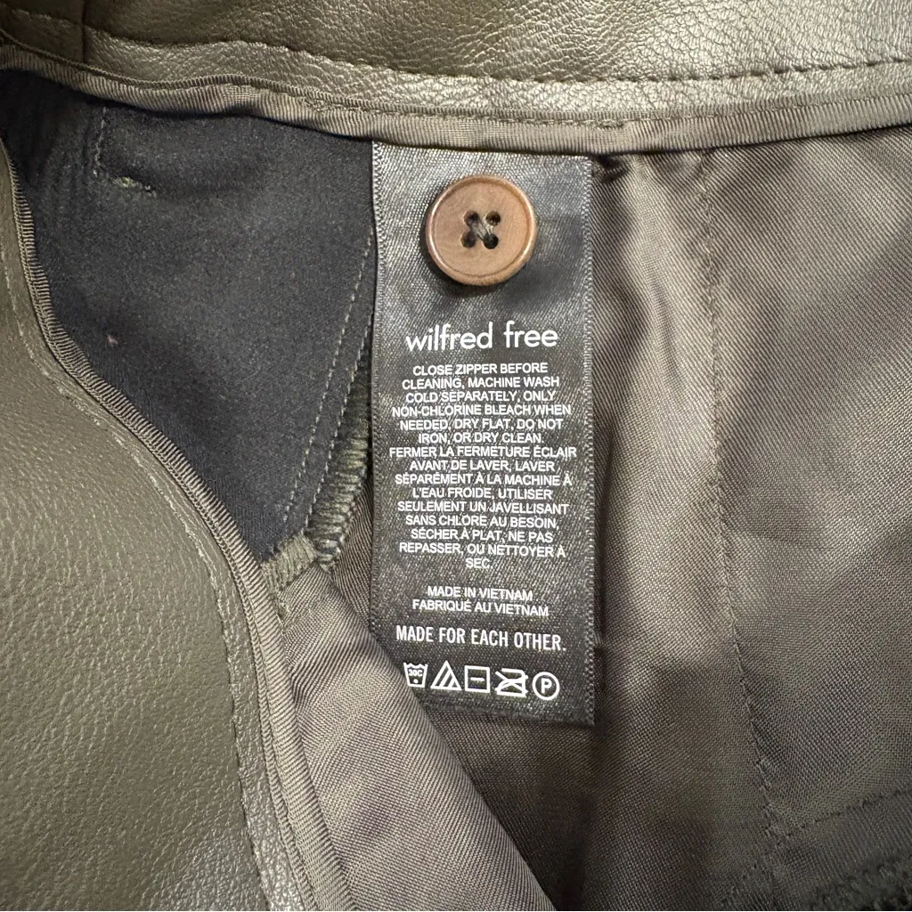 🌟WILFRED FREE🌟 ARITZIA ASCENDANT VEGAN LEATHER PANT OLIVE GREEN SZ 0 - Image 8