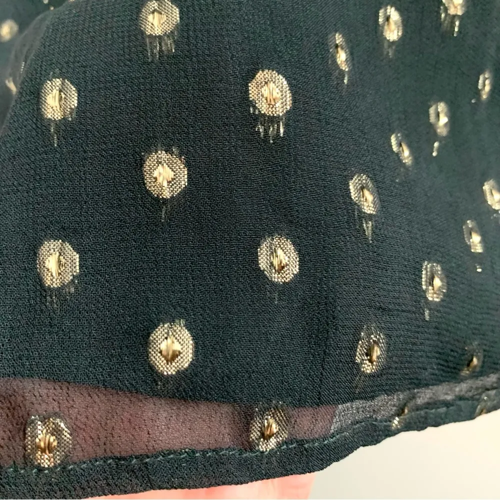 Velvet by Graham & Spencer Krista Metallic Gold Dot Sheer Boho Top - Image 10