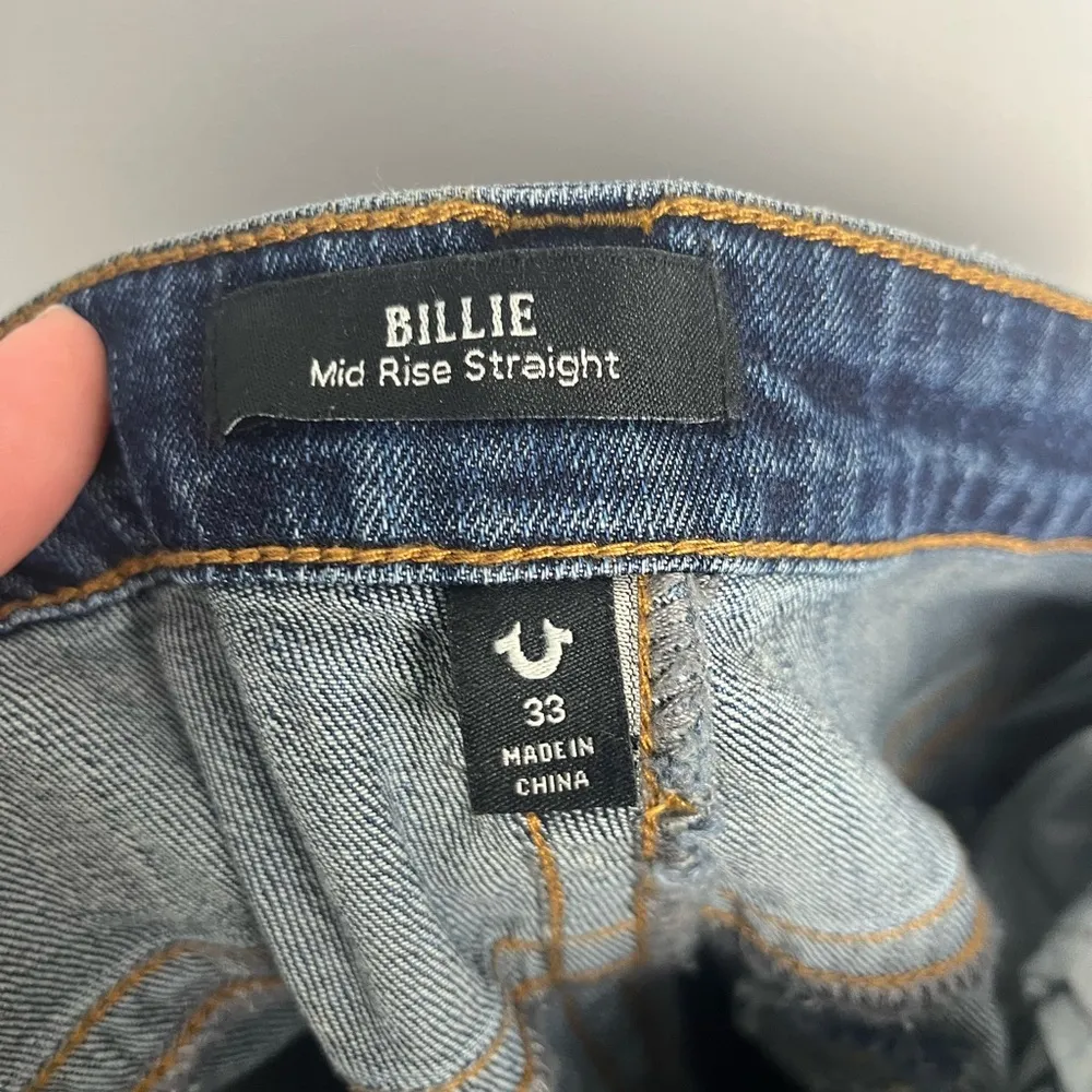 True Religion Billie Mid Rise Straight Jeans size 33 - Image 6