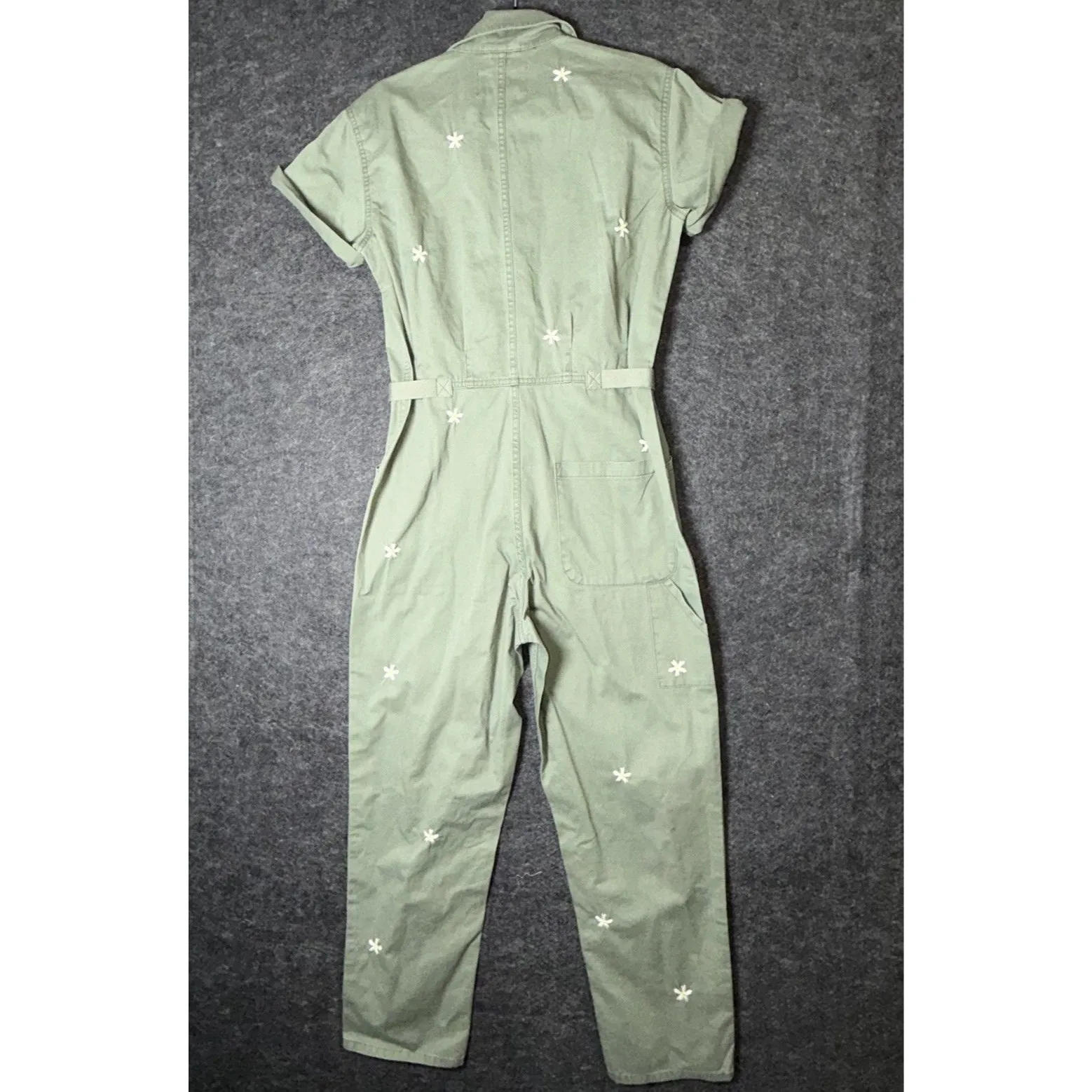 PISTOLA Grover Field Suit Jumpsuit Sage Green Daisy Embroidery Women's Size S - Image 6