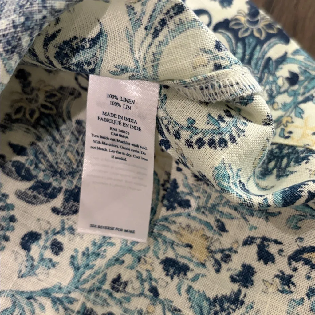 New With Tags Faherty Margarita Strapless Linen Dress Sz M - Image 7