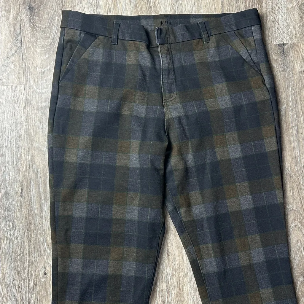 Kut from the Kloth High Rise Skinny Plaid Pants Size 16 - Image 5