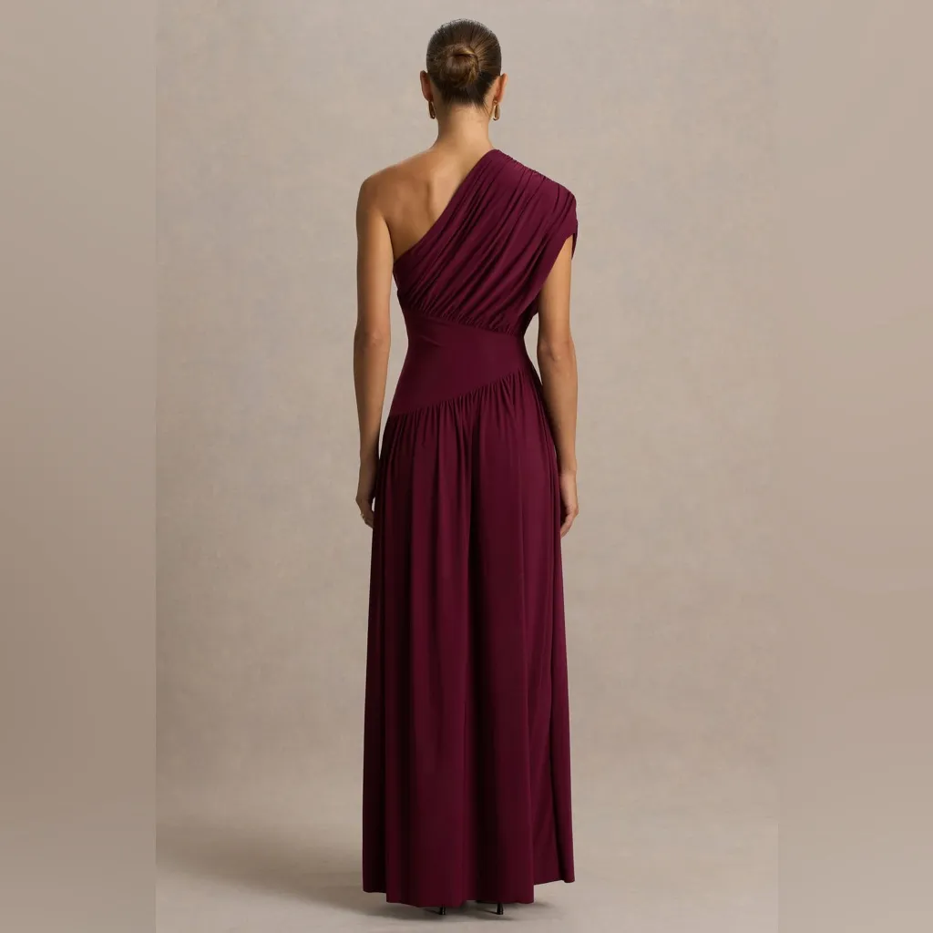 Club L London KELSEY Burgundy Asymmetric - Image 2