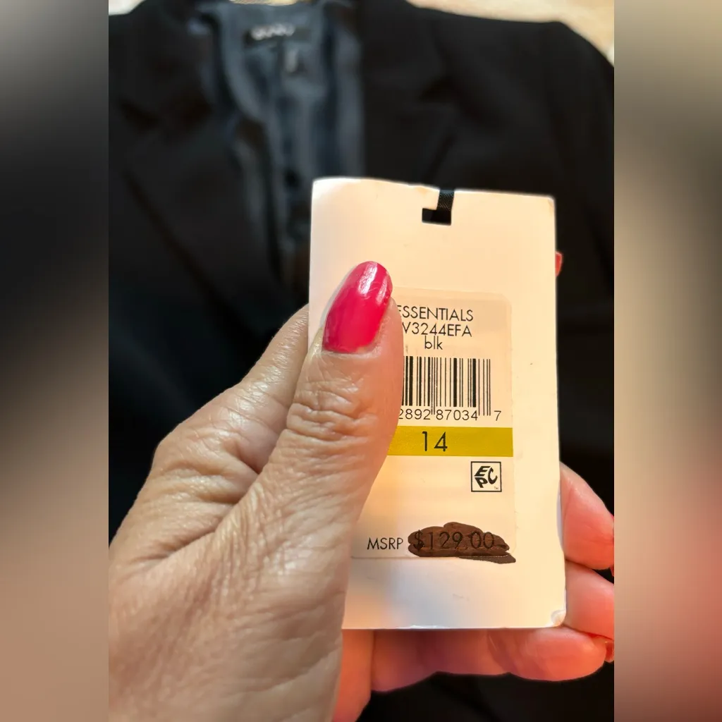 NWT DKNY Women’s Black Peplum Blazer Size 14 - Image 9