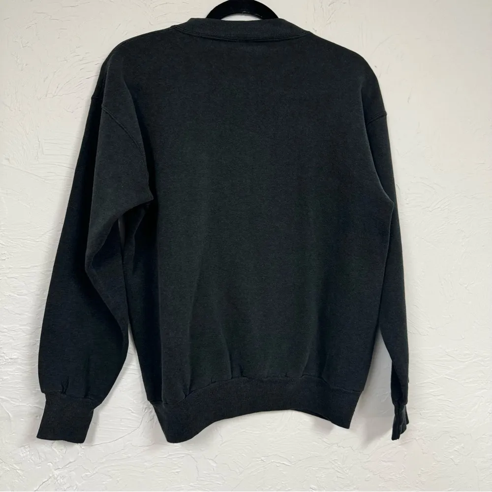 Vintage Grey Carousel Horse Embroidered Sweatshirt Womens L 90s Holiday Grandma Gray Size L - Image 9