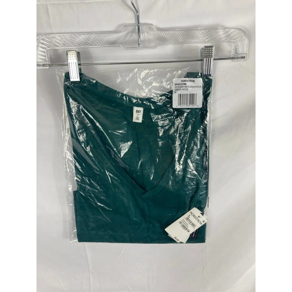 NWT BP. V-neck Dolman Crop T-shirt In Green Moss size large - Image 2