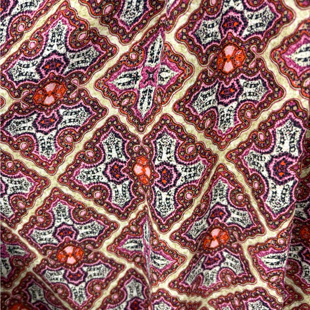 Laundry by Shelli Segal Tunic Top Adjustable Waist Boho Geometric Bishop Sleeve - Image 2