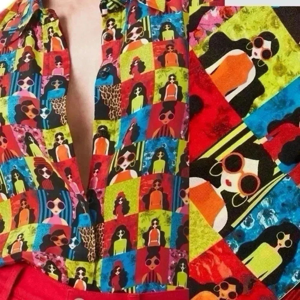 Alice + Olivia Willa Silk Button Up Blouse XS - Image 12