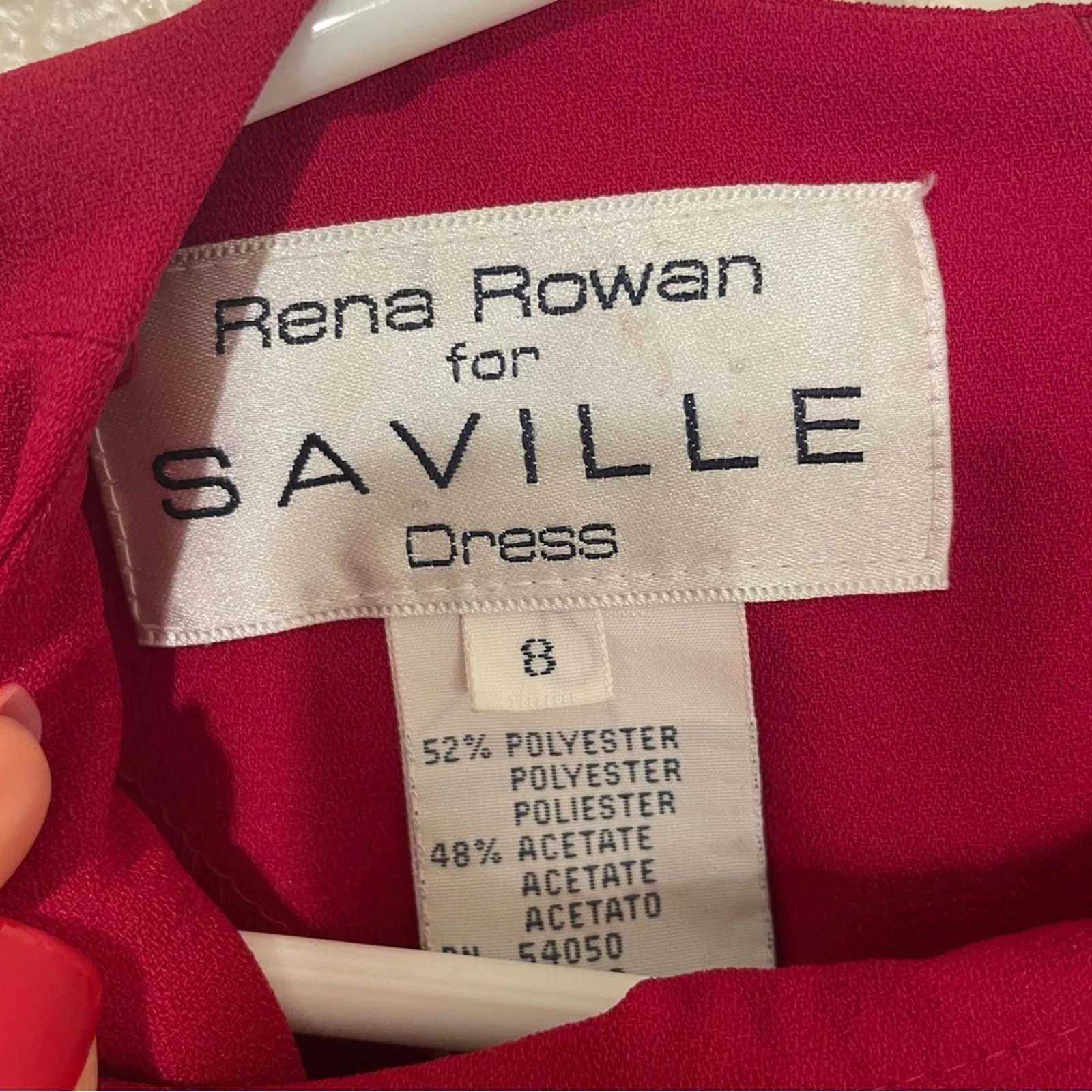 Vintage‎ Rena Rowan for Saville Red Long Sleeve Faux Wrap Maxi Dress Size 8 - Image 4