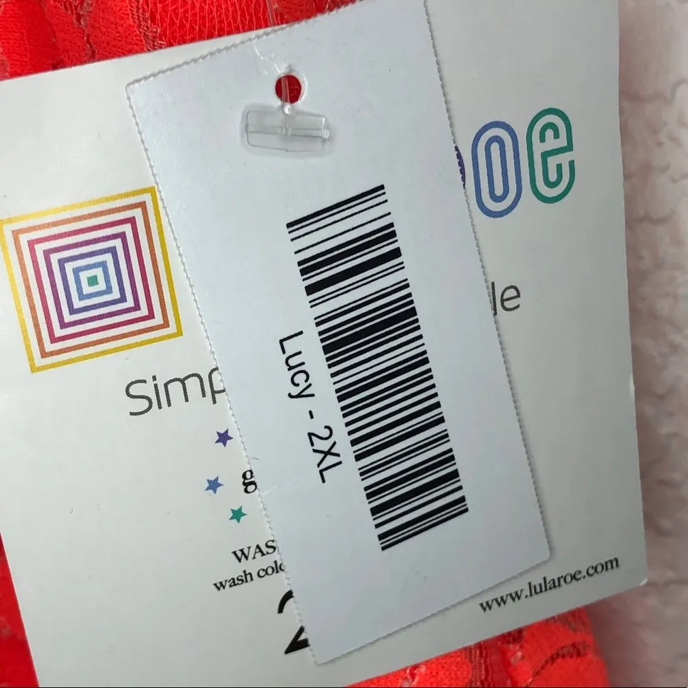 LuLaRoe Skirt Neon Orange Lace w/ Black Maxi Skirt Lucy Sz 2X NWT Discontinued - Image 9