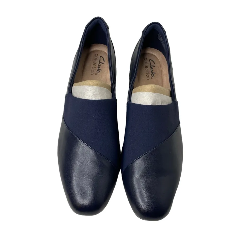 Clarks Juliet Gem Slip-On Shoe in Navy Leather 9.5 - Image 4