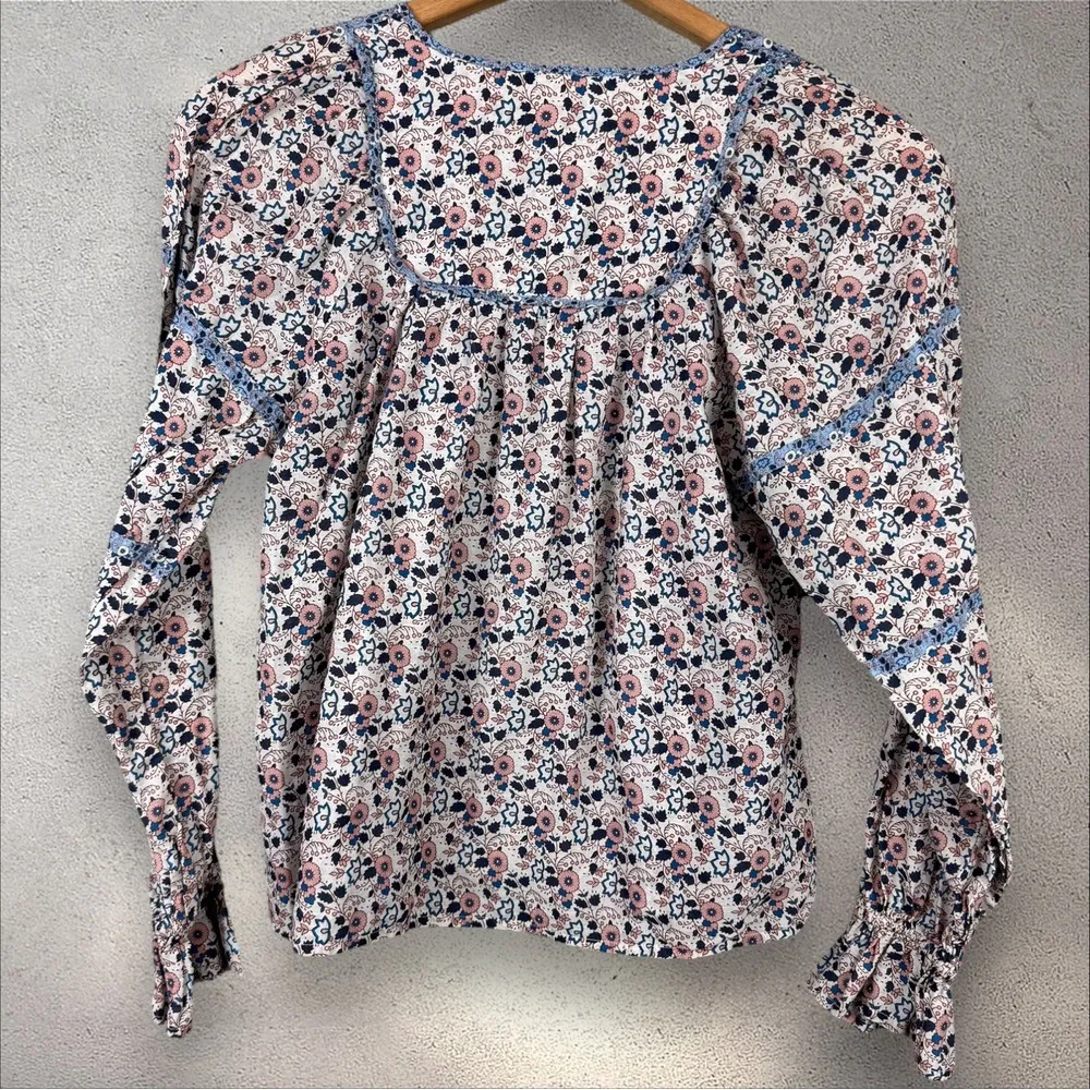 Othilia‎ Anthropologie Laura Peasant Blouse Floral Cottagecore Boho Sz XS - Image 7