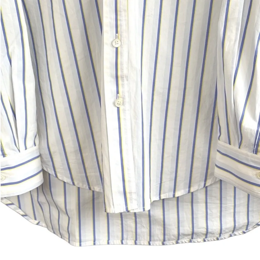 EUC Aritzia Wilfred Free Sail Cotton Oversize
Button Down Top White Blue Small - Image 7