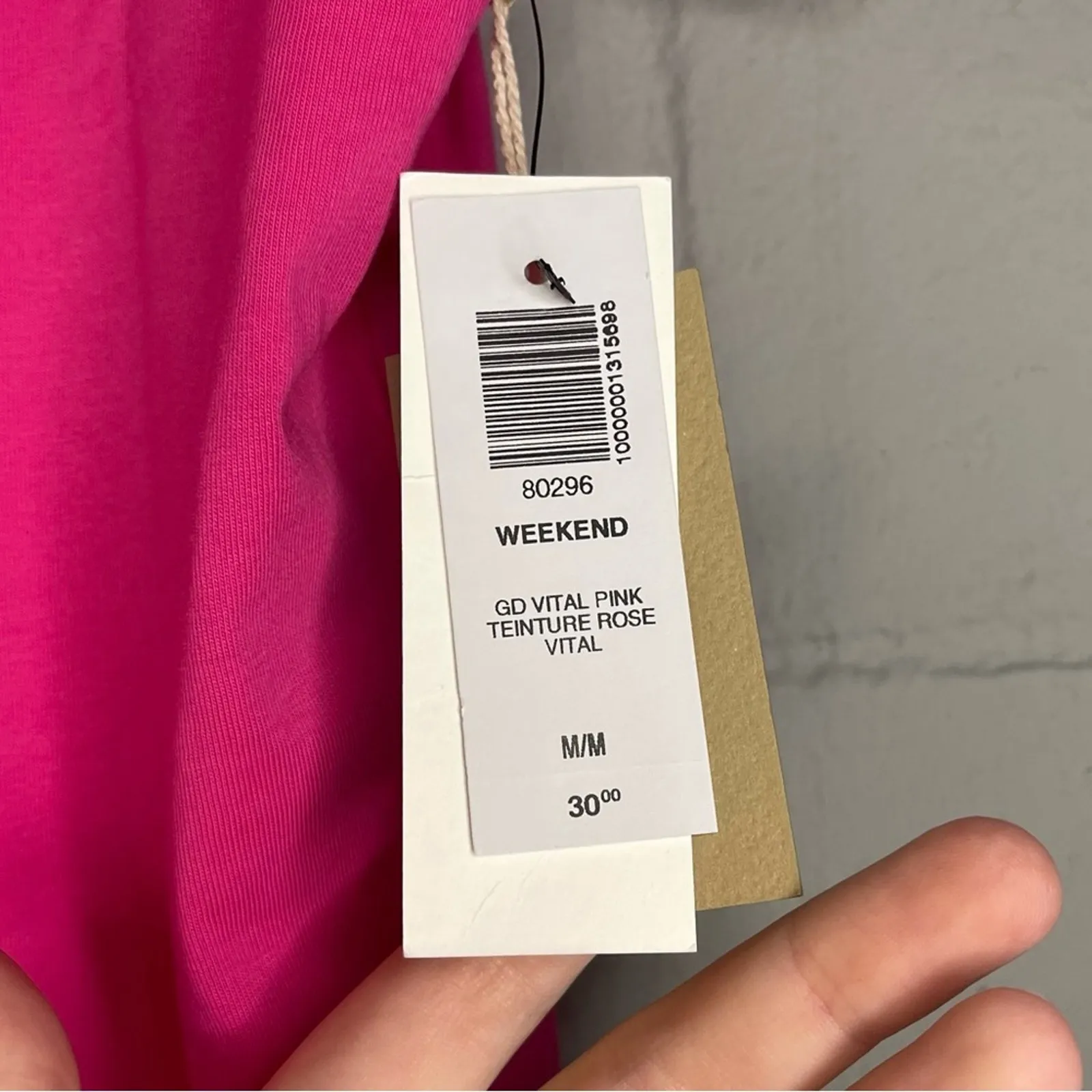 NWT Wilfred Free Aritzia Hot Pink Vital Baby Tee Women’s Sz Medium Basic T - Image 4