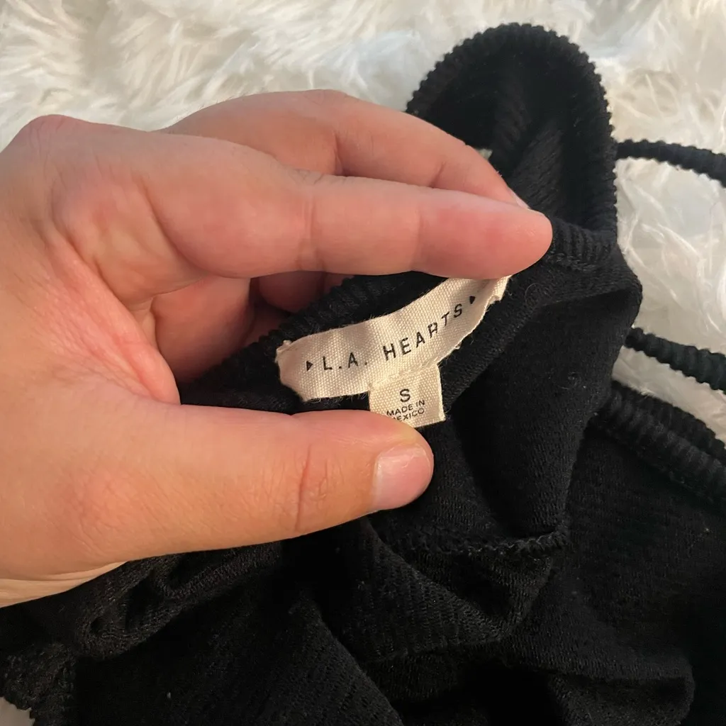 pacsun la hearts black ribbed bodysuit - Image 6