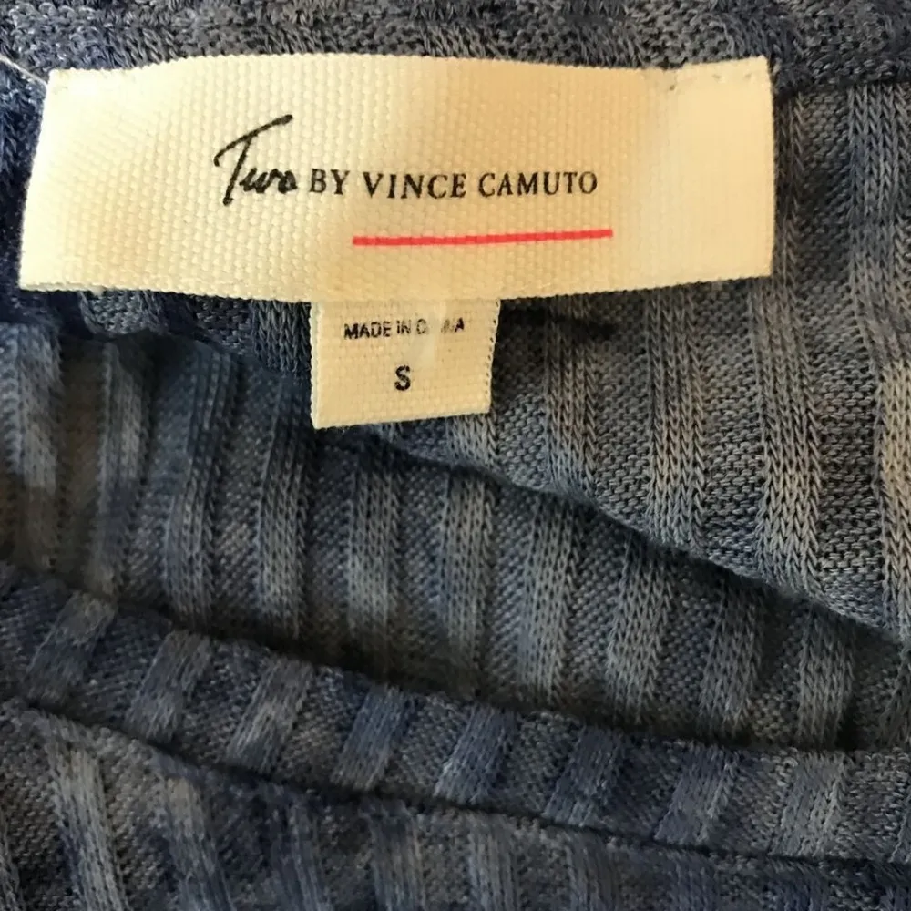 TWO VINCE CAMUTO Rayon Small Indigo Shirt Sweater - Image 4