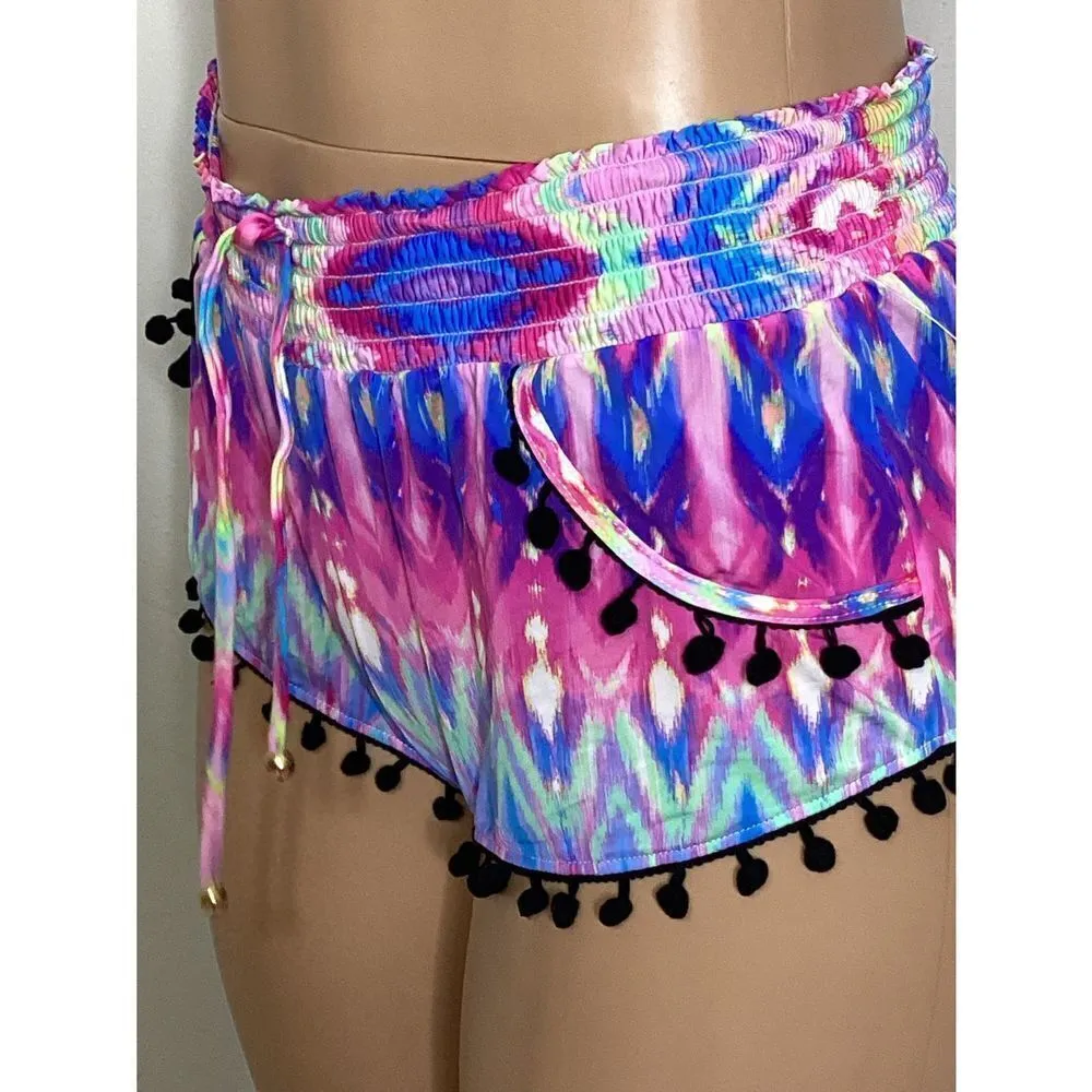 New. Pilyq multicolored Pom Pom shorts. XS/S. Normally $72 - Image 8