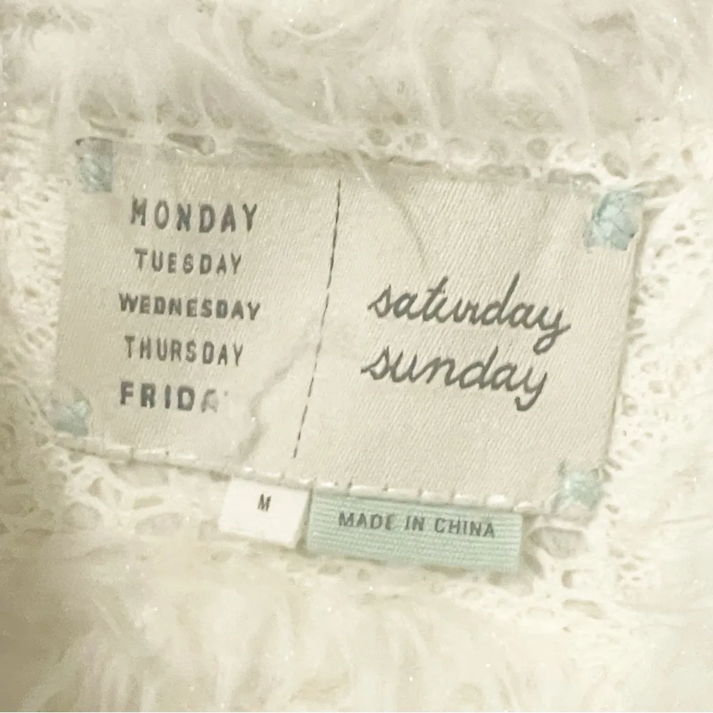 Anthropologie Saturday‎ Sunday Size Medium Sherpa Full Zip Moto Vest Full Zip - Image 5