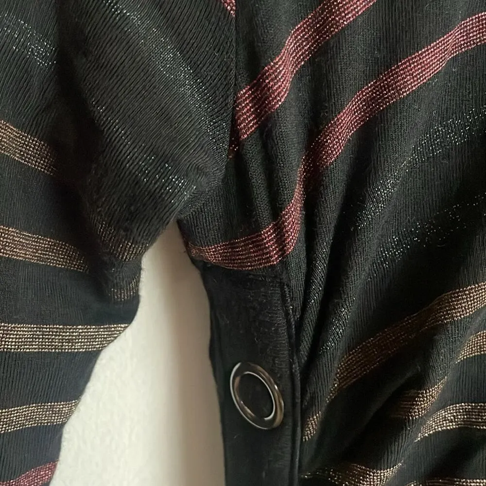 Veronica Beard Daphne Striped Metallic Long-Sleeve Dress - Image 5