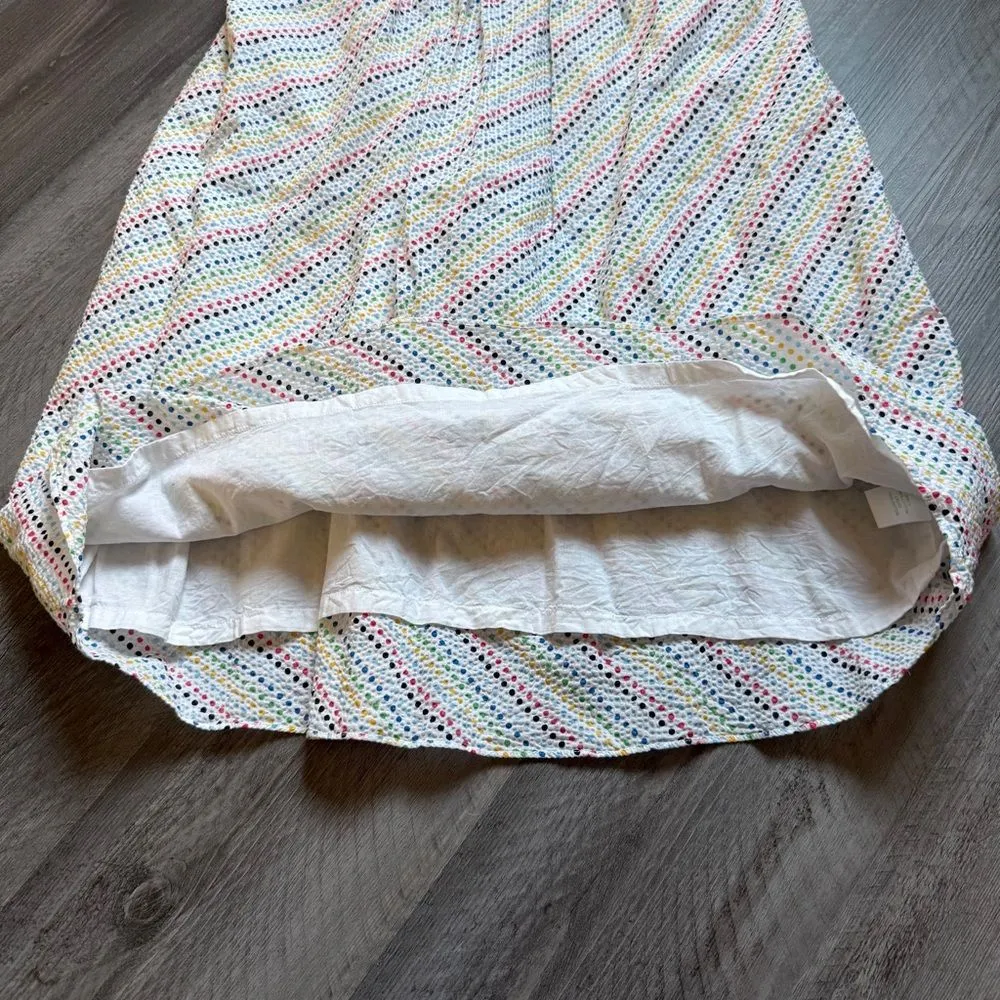 Lilly Pulitzer Gweneth Strapless Seersucker Dress Rainbow Dot White 14 - Image 6