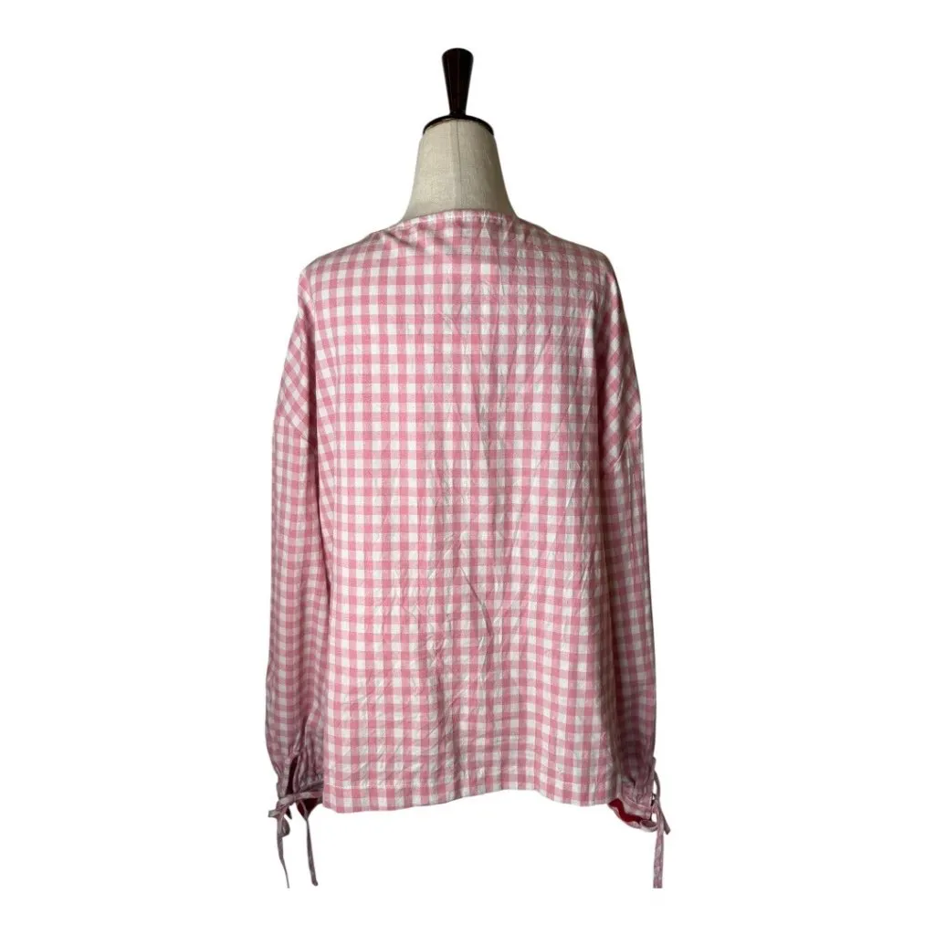 Haptics Jacket Women Large Pink Red Gingham Strawberry Shortcake Cardigan NWT‎ - Image 2