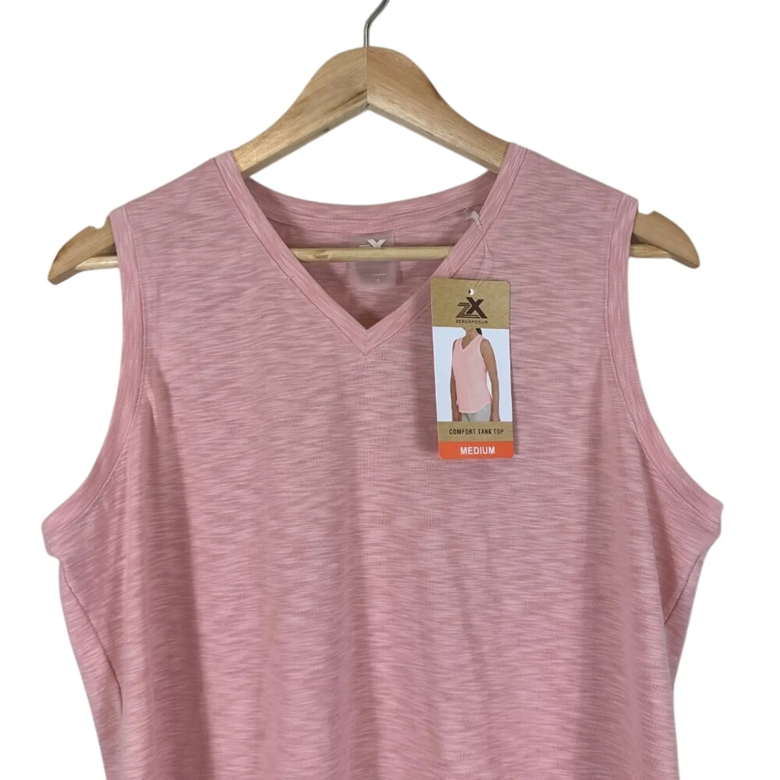 NWT ZeroXposur Workout Tank Top Womens M Blush Pink Minimalist Athleisure Solid - Image 3