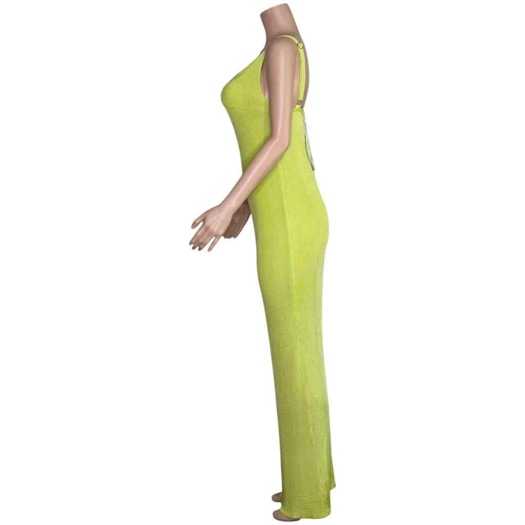 BAOBAB Grace Knit Maxi Dress, Limoncello, Medium Green - Image 6