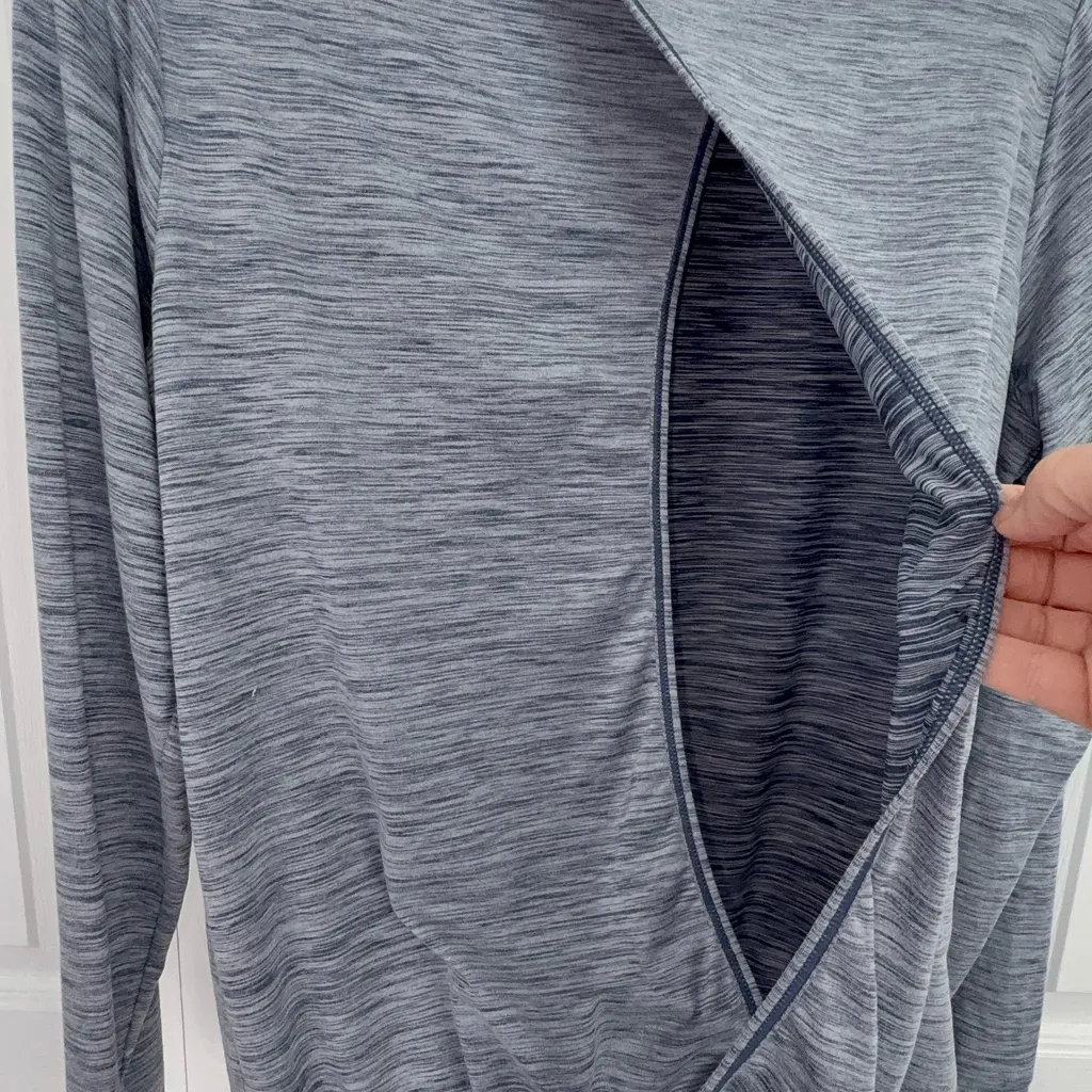 Prois Dion Performance Long Sleeve Open Back Navy Heather Blue Small - Image 4