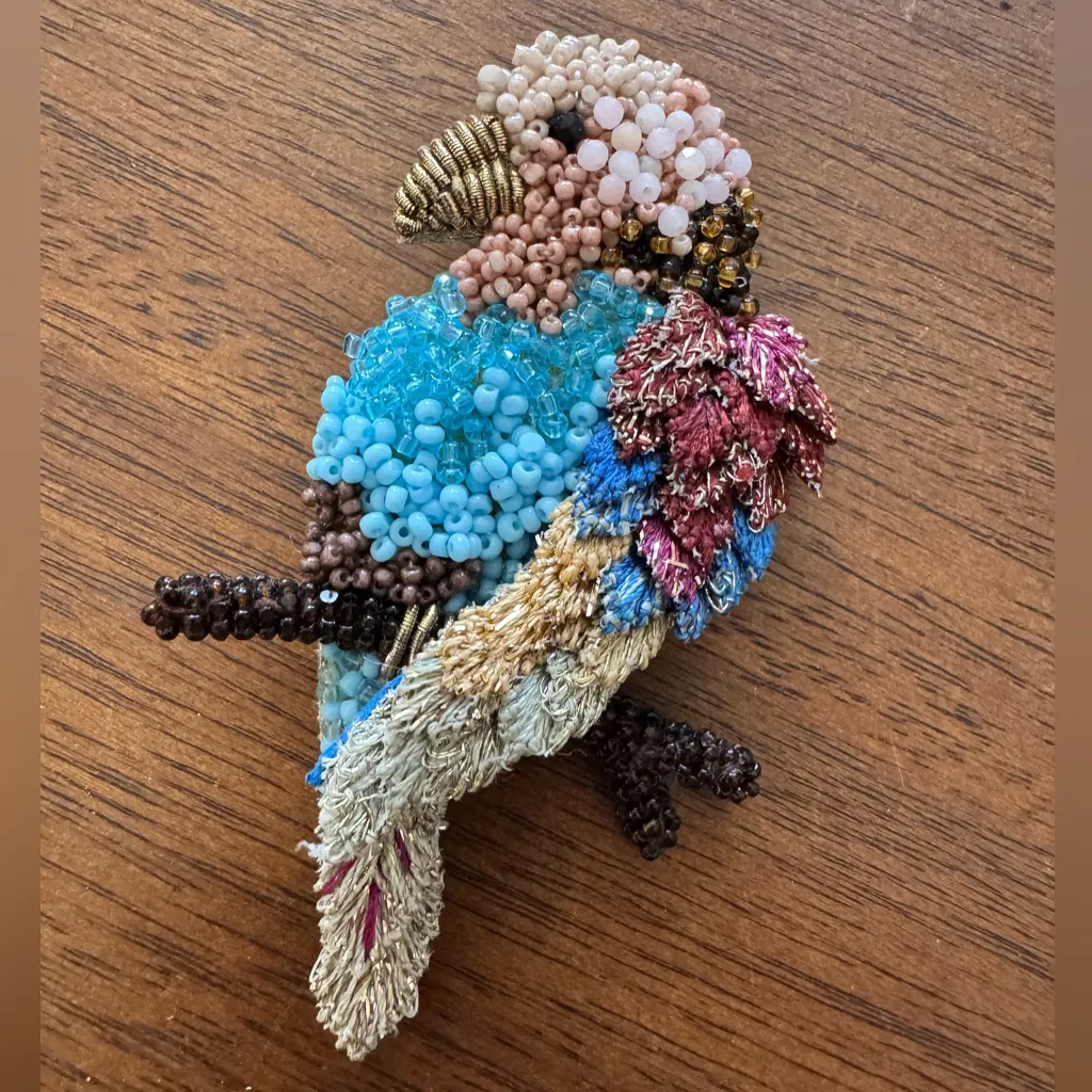 Deepa Gurnani Macaw Tropical Brooch with Pouch NWOT - Image 3