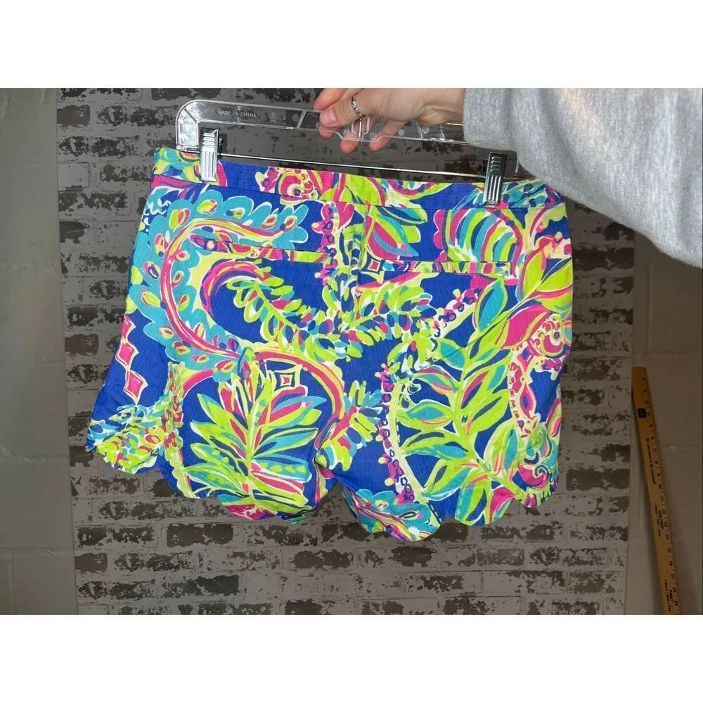 Lily Pulitzer | women bright colored shorts with scalloped hem - Image 4