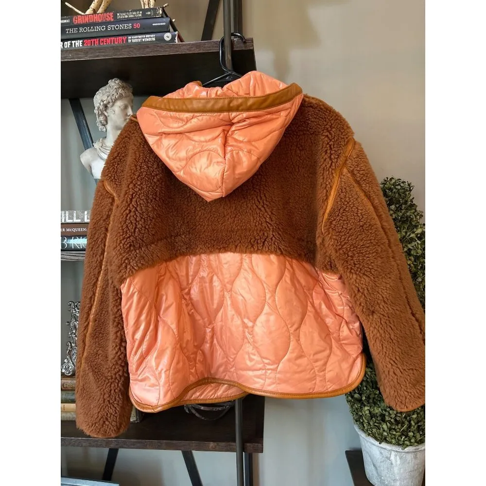 Forte Forte Reversible Teddy Coat Rust Orange Womens Size II Small 6 - Image 8