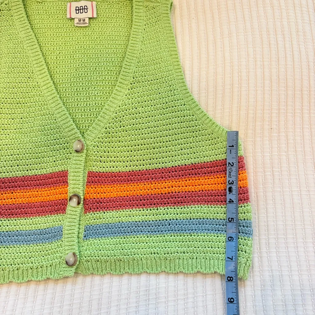 BDG Urban Outfitters Will Knit Sweater Vest Pastel Striped Women's Size Medium - Image 10