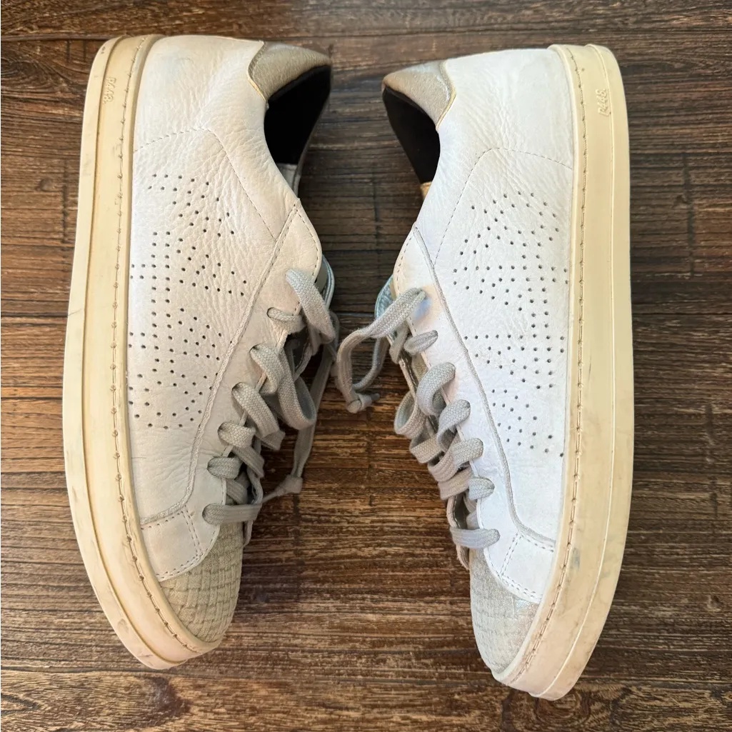 P448 John Kale/Bia White Leather Sneakers Women’s Size 38 US 7 Low Top - Image 5
