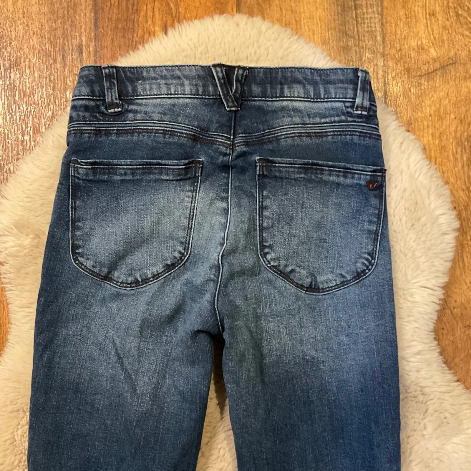 Wit & Wisdom Denim Jeans Size 00 Comfort Band Raw Hem Bootcut Dark Wash Womens Blue - Image 8