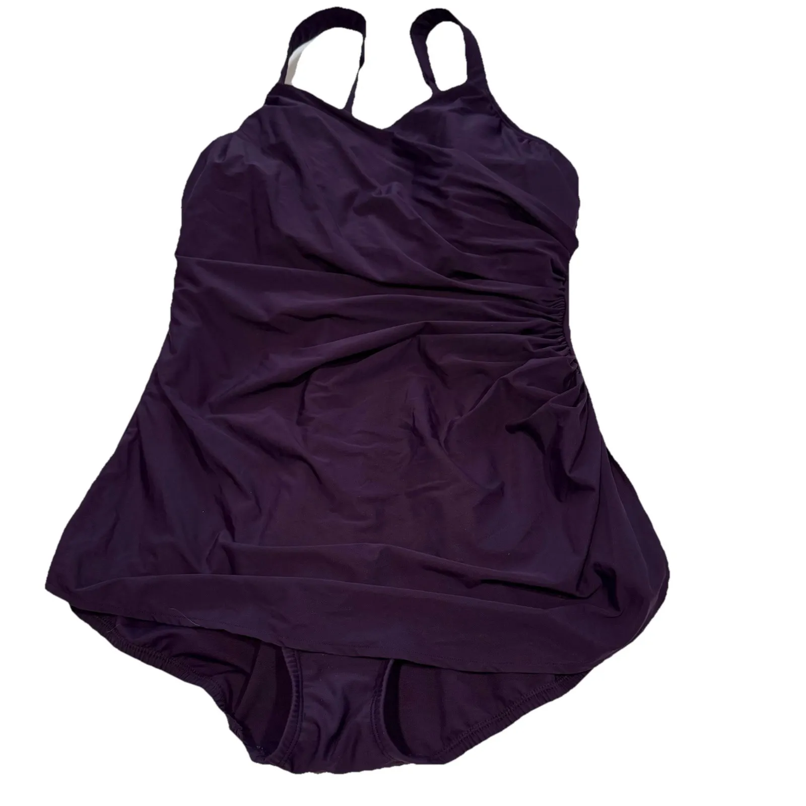 Lands' End Purple SlenderSuit Skirted One Piece Swimsuit Size 10 D - Image 3