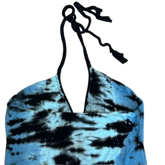 Green Dragon for Boston Proper Blue Tie Dye Halter Sundress Casual Dress Sz XL‎ - Image 9