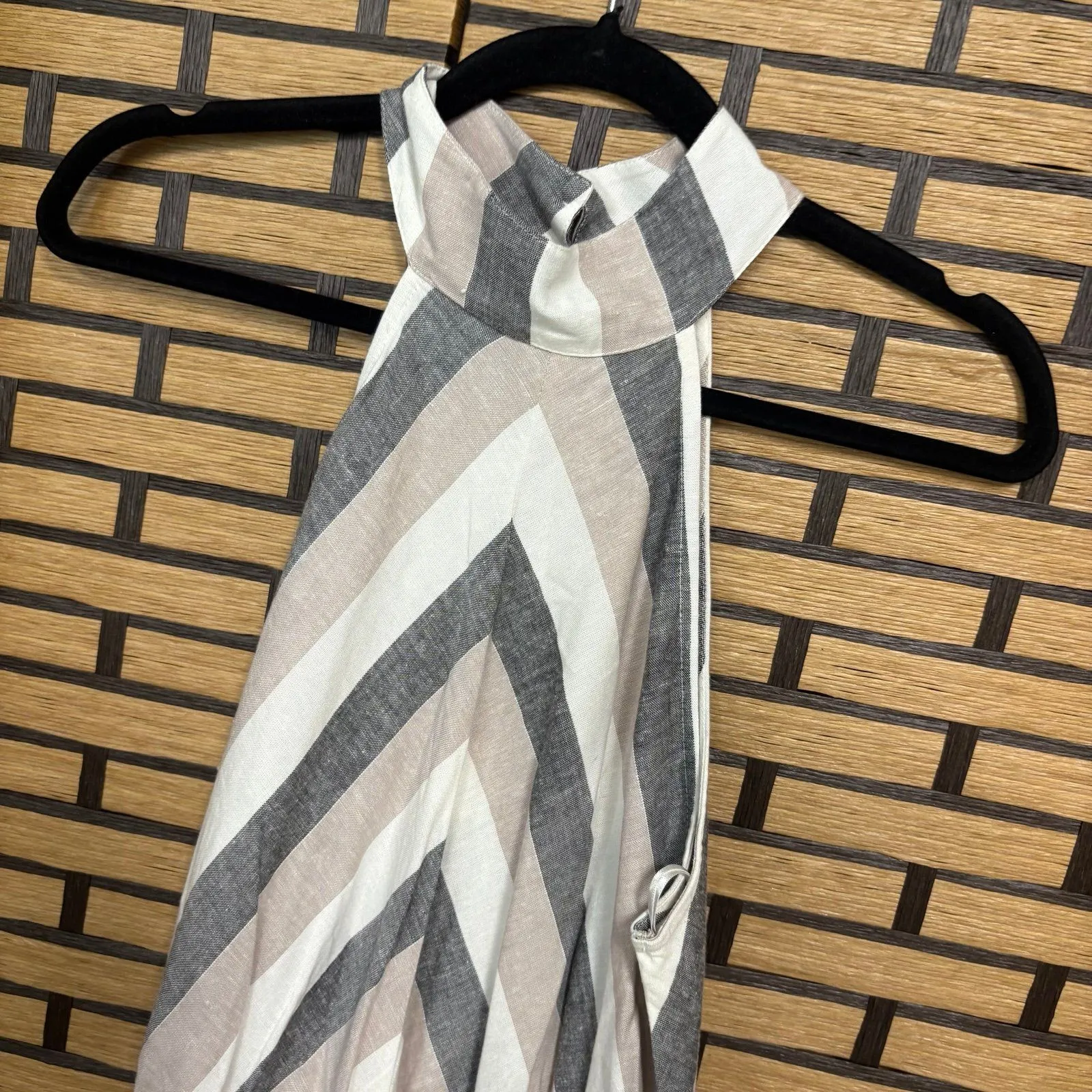 Venus Neutral‎ Stripe Maxi Dress Size 10 - Image 4