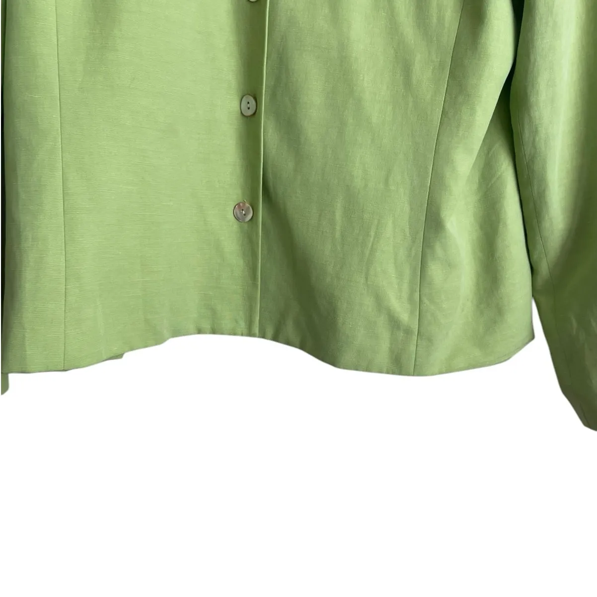 Vintage Coldwater Creek Women Shaket Top‎ 14 Silk Linen Button Up Preppy Career - Image 9