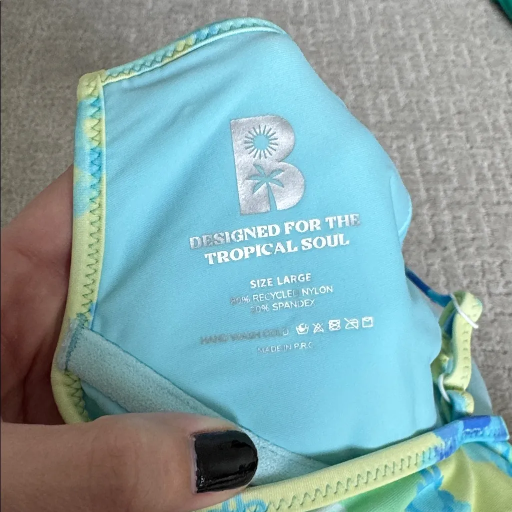 Blackbough Blue Fairyland Bikini top Underwire blue green floral - Image 6