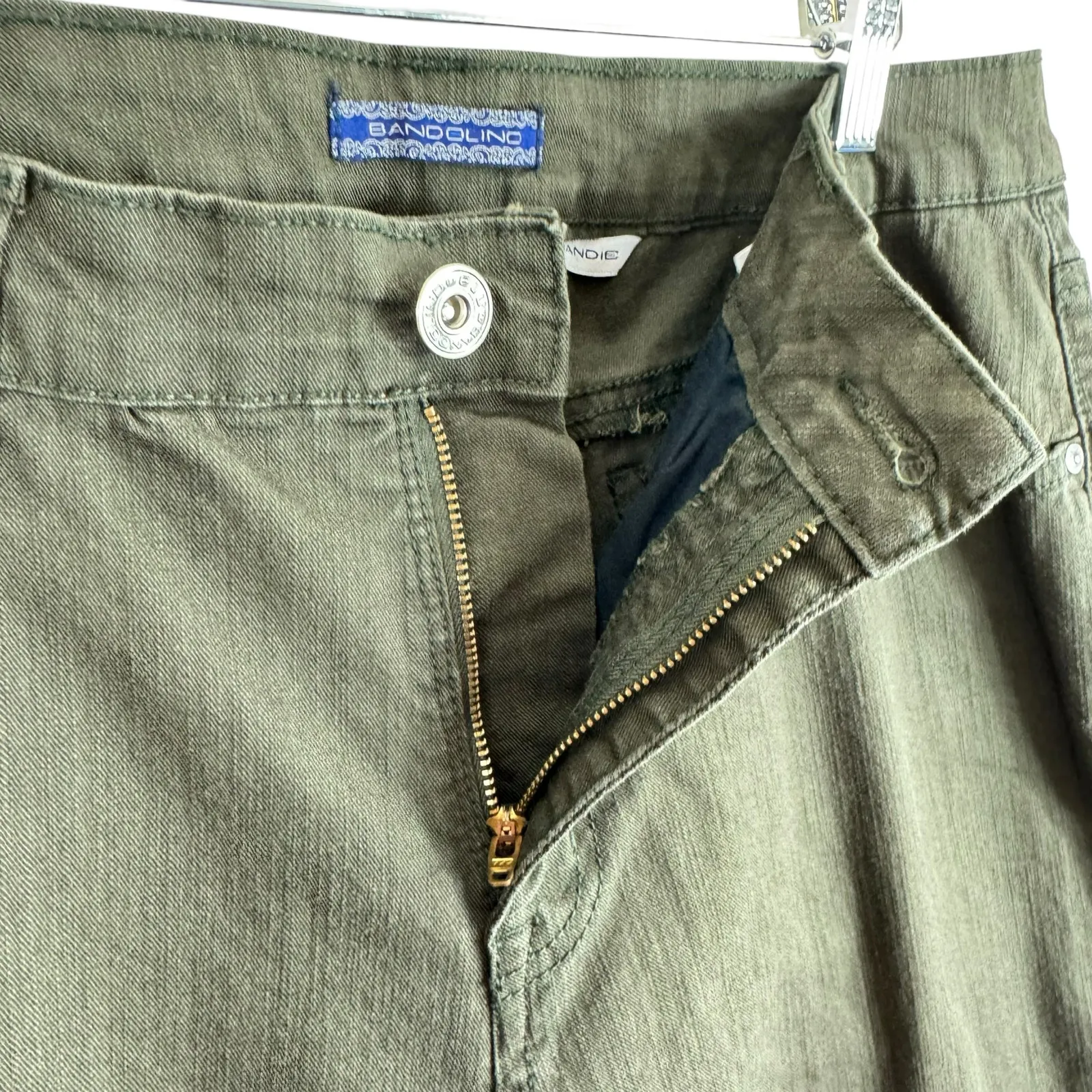 Bandolino Cotton Green Straight Leg High Rise Jeans Woman's Size 12 - Image 4