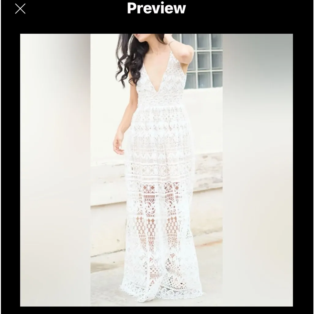 Lulu’s Just Magic Lace Ivory Mini Dress size Small Beach, Bridal - Image 9