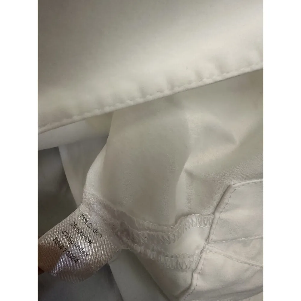 Ming Wang Two Button Top Small White Black Half Sleeve Lightweight Cotton Blend - Image 15