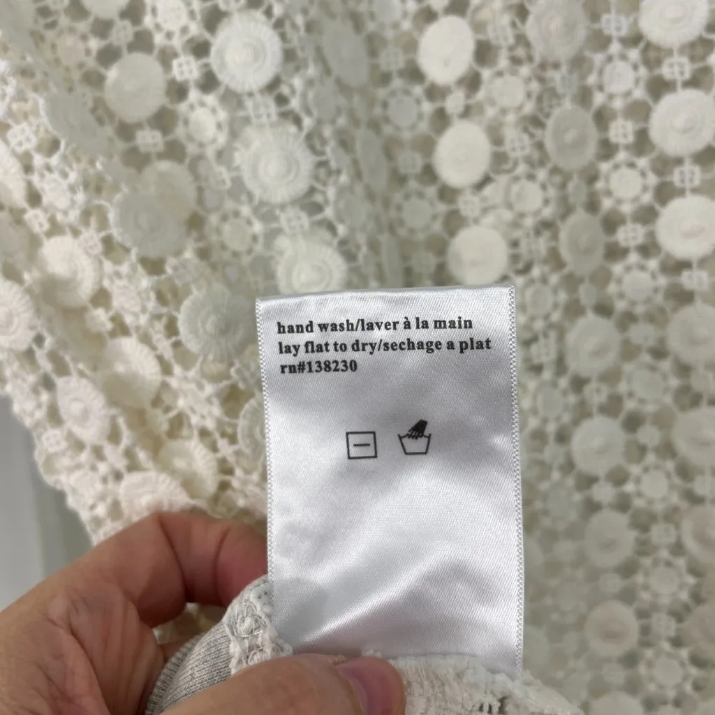 Anthropologie Pam &Gela Small Cream, Gray Crochet Top - Image 10