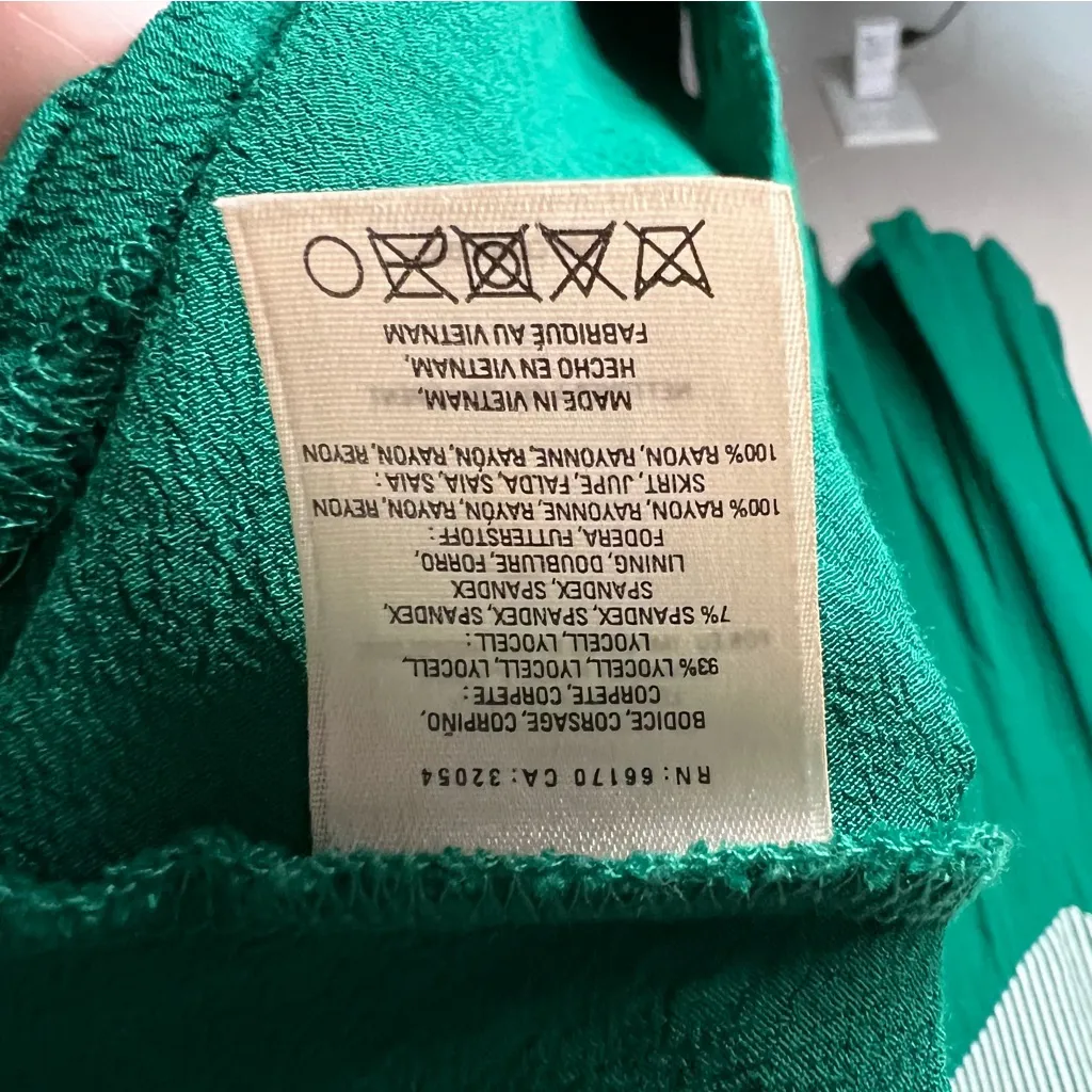 Maeve Anthropologie Cameron Green/White Striped Bodice Asymmetrical Dress - Image 7