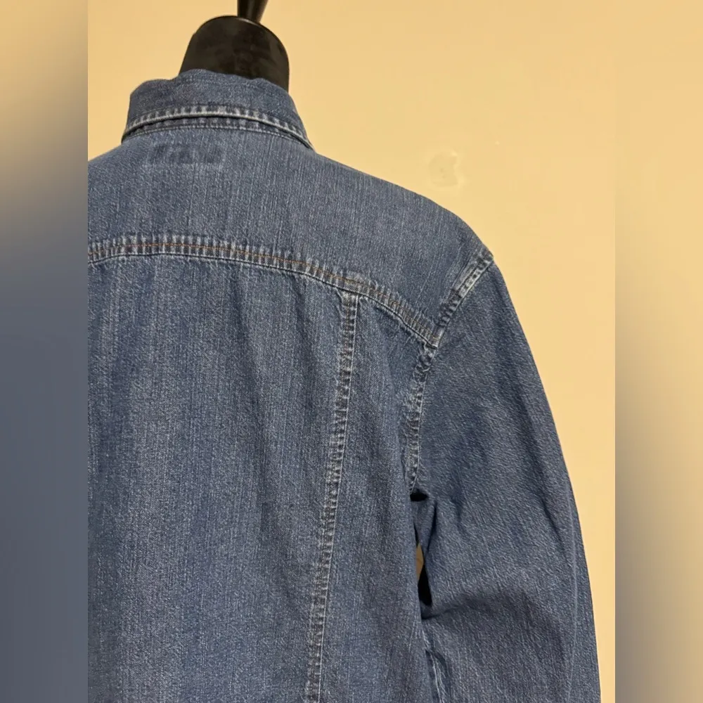 EUC Eddie Bauer Vintage Denim Button Down Jacket with pockets size XXL - Image 7