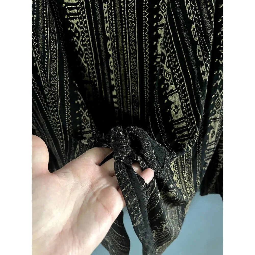 Vintage Coldwater Creek Matching Cardigan and Camisole Top Black & Gold Pattern - Image 4