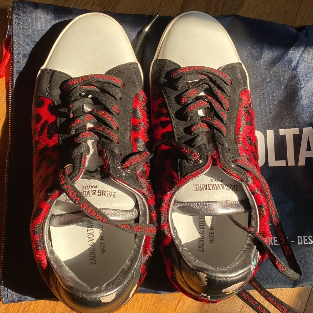 Zadig & Voltaire Red Leopard Sneakers 38 new - Image 4